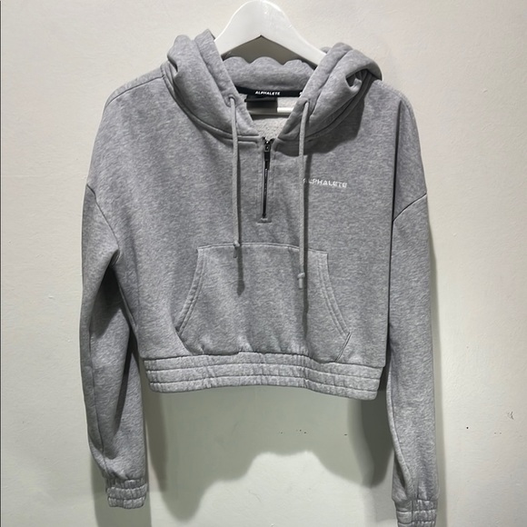 ALPHALETE Heather Gray Cropped Sweatshirt Size Small - Picture 1 of 9